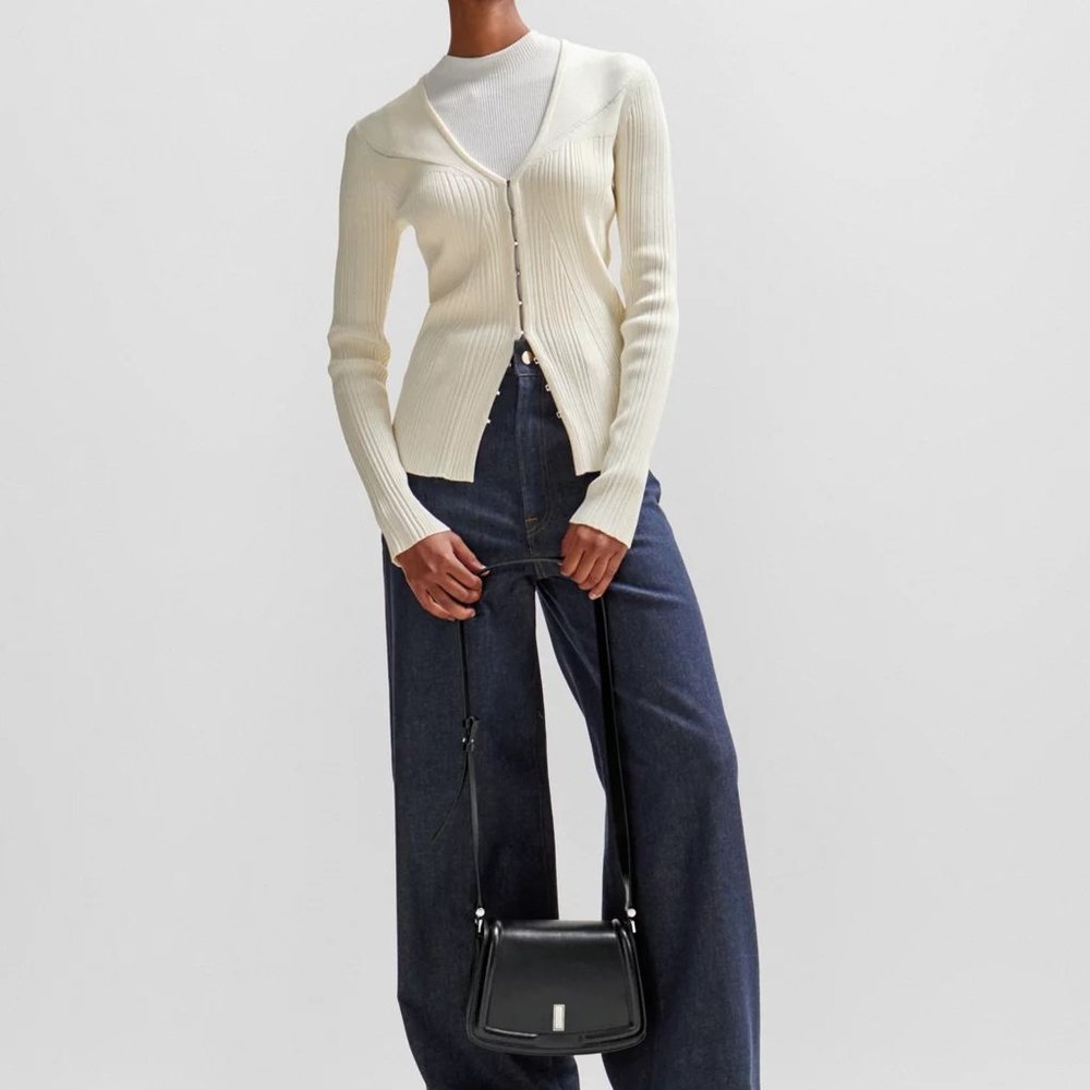 BOSS LEATHER BAG SHOULDER CROSSBODY AUTHENTIC WITH CERTIFICATE